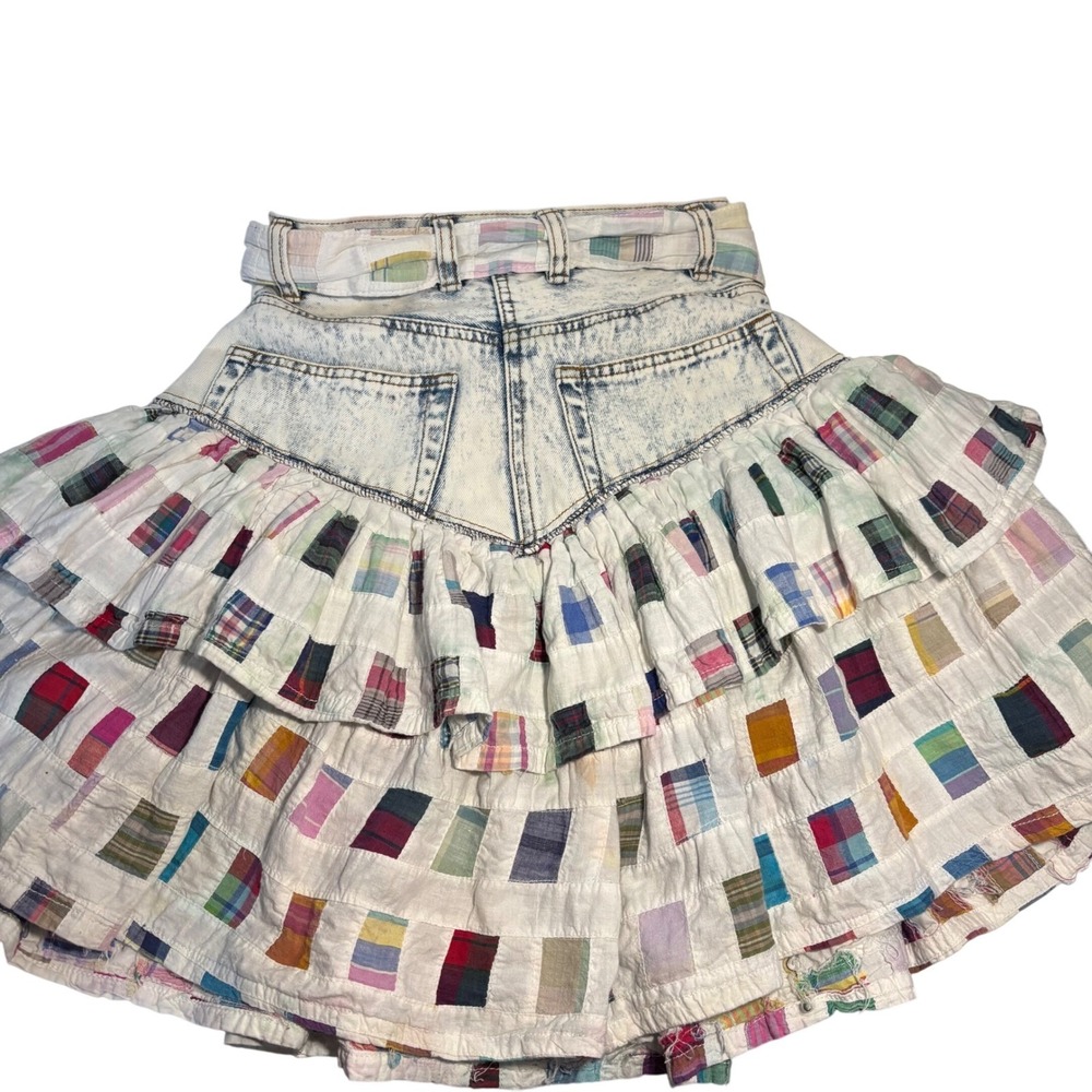 Express Multicolor Patchwork Mini Skirt - image 2